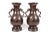 Pair Meiji Japanese Bronze Vases With Bird & Pond Relief For Sale - Image 9 of 11