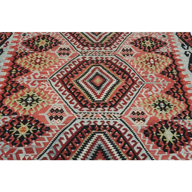 Vintage Turkish Kilim Rug-5’8’x10’6" For Sale - Image 4 of 13