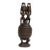 20th Century Dark Brown African Hand-Carved Lidded Vessel with Caryatid Figures For Sale