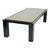 Vintage rectangular coffee table with a sleek design, featuring a black-lacquered metal frame and a thick smoked glass...