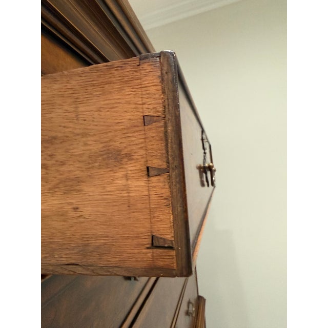 Mid 18th Century Queen Ann Style Burl Walnut High Boy Chest With Ball& Claw Feet For Sale - Image 4 of 9