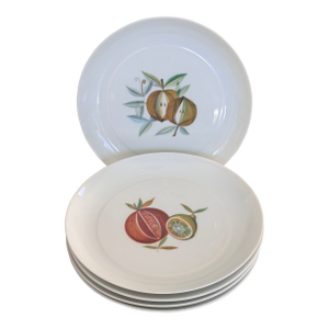 Late 20th Century Bidasoa Spain Fruit Motif Salald or Dessert Plates - Set of 5