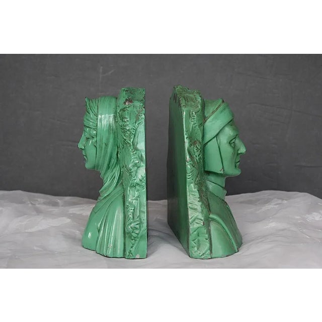 1920s Vintage Dante & Beatrice Jennings Brothers Bookends - a Pair For Sale - Image 5 of 8