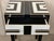 Black New High Black & White Glass & Brass Inlays New Nightstands With Drawer - a Pair For Sale - Image 8 of 13