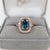 5.4Ct Blue Zircon Ring With Earth Mined Diamonds: Solid 14k Gold, Cushion 10x7mm, Size 6.75 For Sale - Image 4 of 9