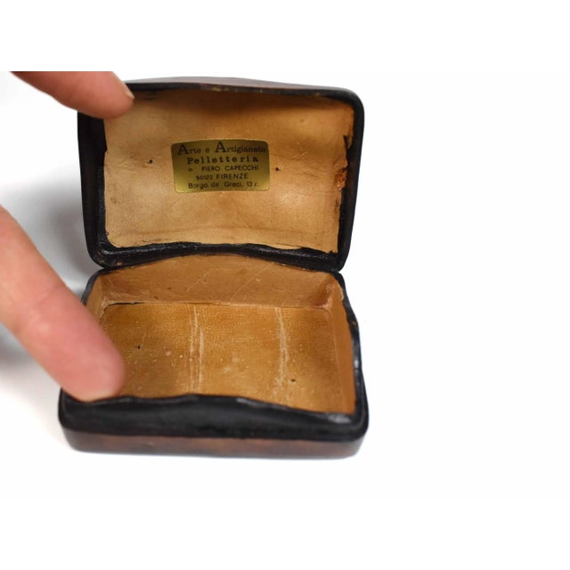 Animal Skin 1990s Small Handmade Italian Leather Box by Piero Capecchi For Sale - Image 7 of 8