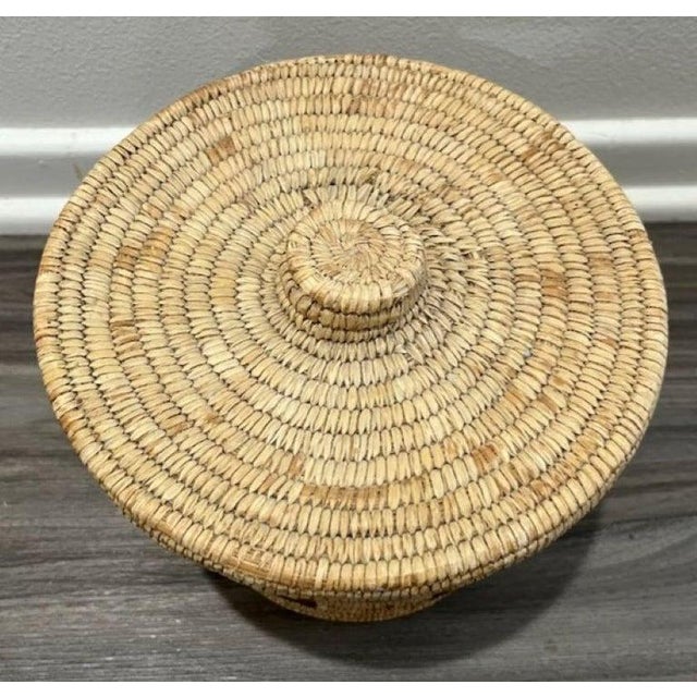 Rustic 1930s Papago Lidded Basket For Sale - Image 3 of 5