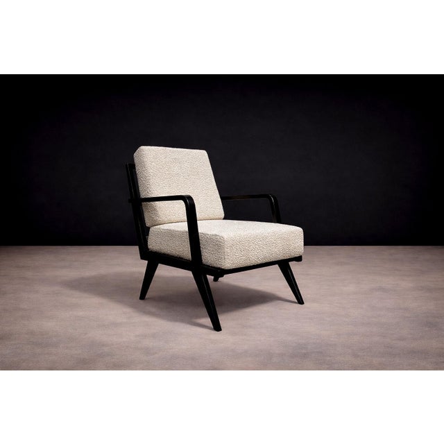 Armchair in Hardwood With Ebony Finish & Boucle, Unknown, 1960s For Sale In New York - Image 6 of 10
