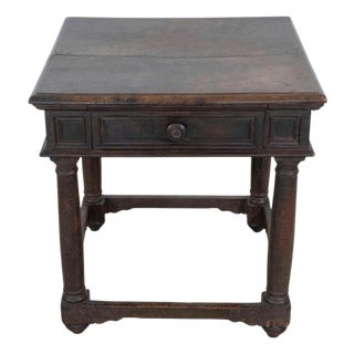 17th Century Italian walnut square side table For Sale
