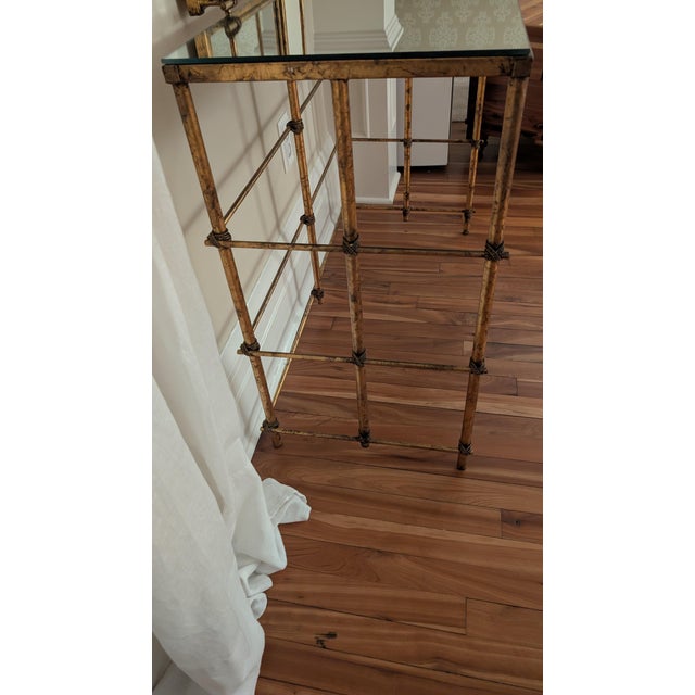 Hollywood Regency 1940s Campaign Chinoiserie Hollywood Regency Dressing Table For Sale - Image 3 of 4