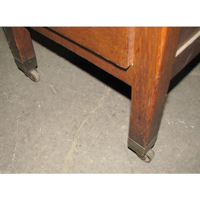 Antique Roll Top Quarter Sawn Oak Wooden Desk For Sale - Image 14 of 15