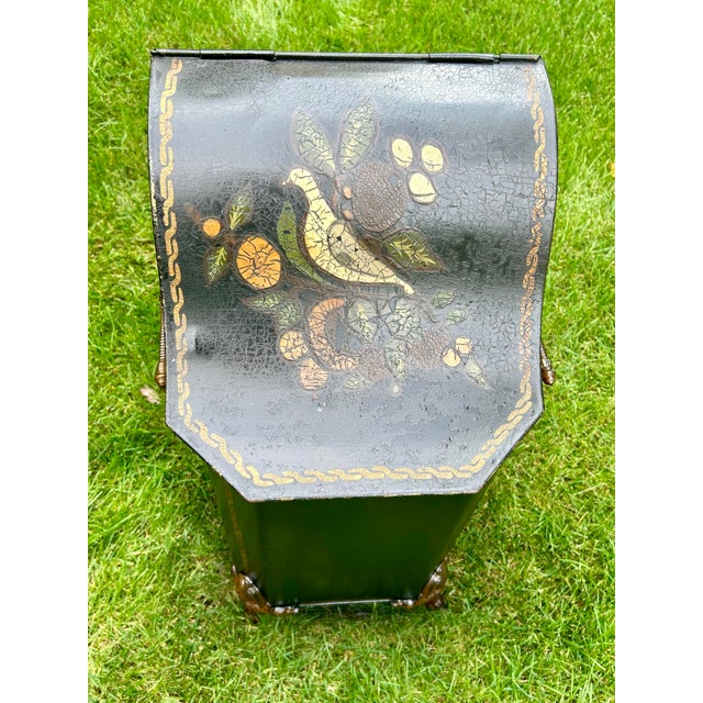 This is an antique, French, fireplace coal scuttle and bucket insert, Circa 1880’s—1920’s. The bucket could have not only...