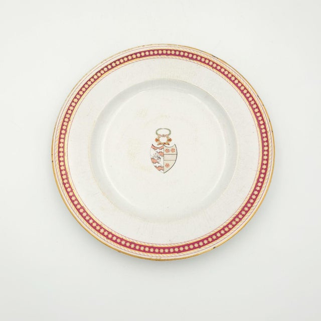 Ceramic Set of Twelve Armorial Dinner Plates, England Circa 1860 For Sale - Image 7 of 8