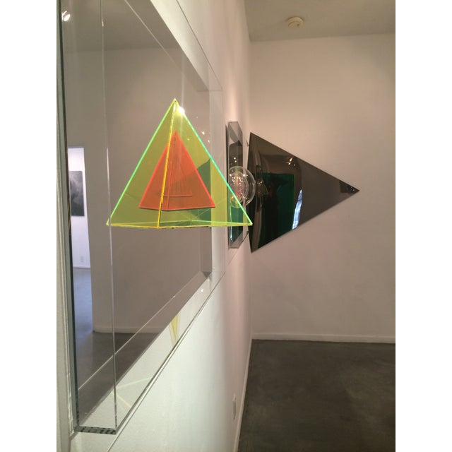 Mid-Century Modern "Pyramid 2" Contemporary Fluorescent Wall Sculpture by Seda Saar For Sale - Image 3 of 8