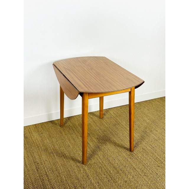 Vintage Round Dining Table with Drop Leaves, 1970s For Sale - Image 13 of 14