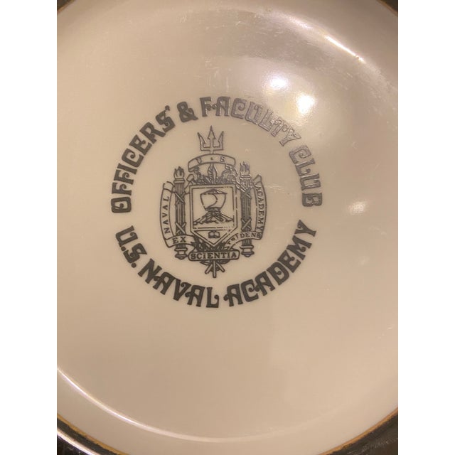 Mid-Century Modern Vintage U. S. Naval Academy Officers & Faculty Club Porcelain Plate, Rego, Circa 1948 For Sale - Image 3 of 8