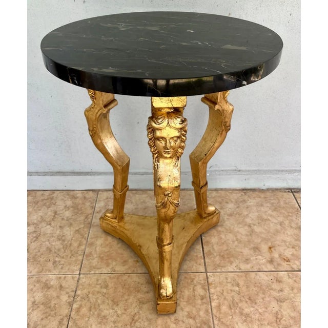 Grand Tour French 19th Century Grand Tour Neoclassical Giltwood Gueridon. For Sale - Image 3 of 11