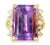 This antique 14K yellow gold diamond and amethyst statement ring is a captivating blend of elegance and bold design. The...