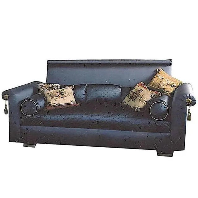 Vintage Illustrious Designer Ronn Jaffe Design Custom Silk Sofas - A Pair Has Been Fabricated for Aristotle Onassis For Sale - Image 11 of 11