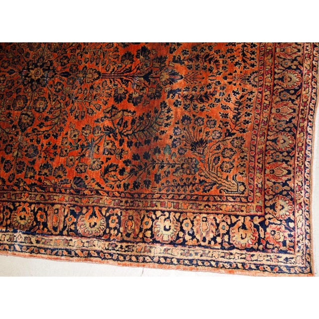 1920s Handmade Antique Persian Sarouk Rug 4.1' X 6.4' For Sale In New York - Image 6 of 8