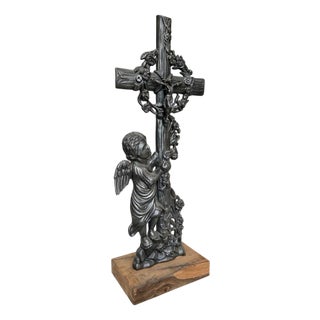 Antique Cast Iron Cross, 1890s For Sale