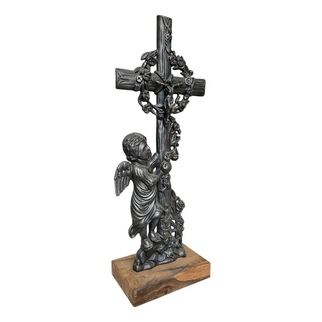 Antique Cast Iron Cross, 1890s For Sale