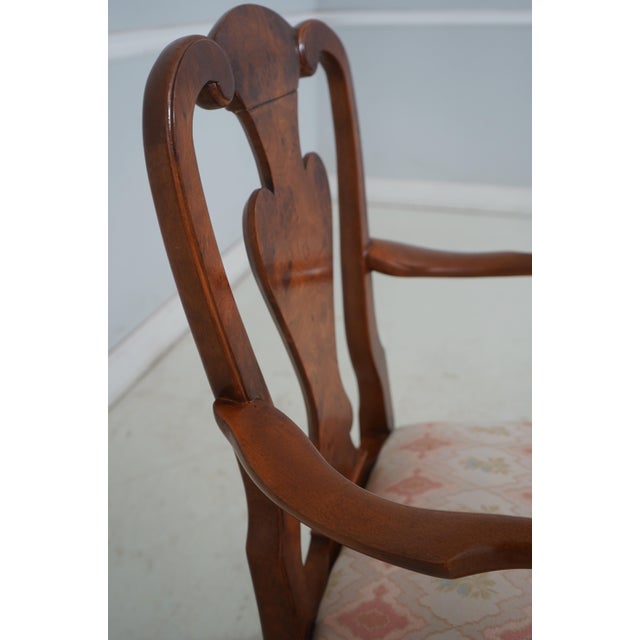 Pair of George III Style Burl Walnut Dining Armchairs For Sale In Philadelphia - Image 6 of 18