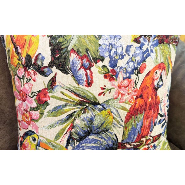 Not Yet Made - Made To Order Woven Tropical Jungle Pillow Cover For Sale - Image 5 of 17