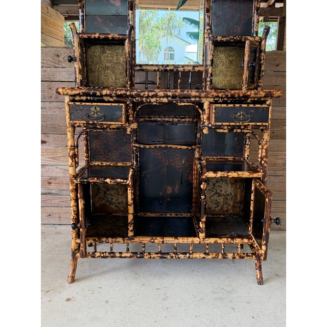 Late 19th Century English Aesthetic Movement Japanned & Tortoiseshell Bamboo Cabinet For Sale - Image 10 of 12