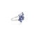 Not Yet Made - Made To Order 18k White Gold Blue Sapphire Diamond Floral Ring for Women Size 6 For Sale - Image 5 of 12