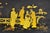 Early 20th Century Vintage Chinoiserie Oriental Black Lacquer Gold Gilt Trestle Bench Coffee Table For Sale - Image 5 of 12