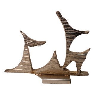Gino Masciarelli, Informal Design Sculpture, 1970s, Silver Metal For Sale
