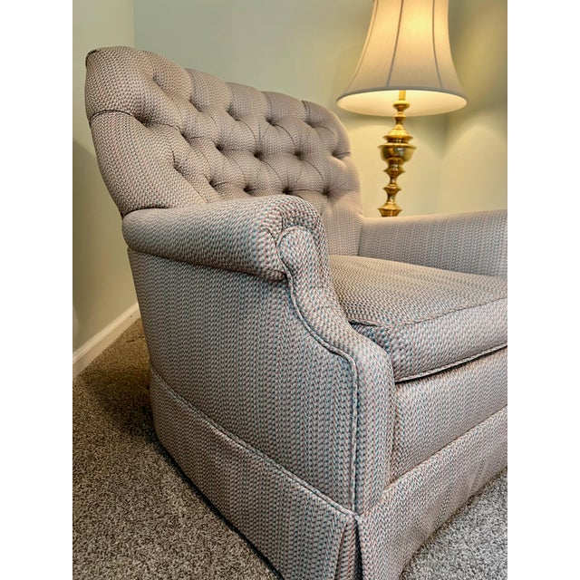 Mid-to-late 20th-century button-tufted backrest with deep diamond tufting — classic and elegant, adding plush comfort....