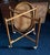Brown Mid Century Bent Rattan and Wicker Bar Cart With Removable Rattan and Wicker Tray For Sale - Image 8 of 9