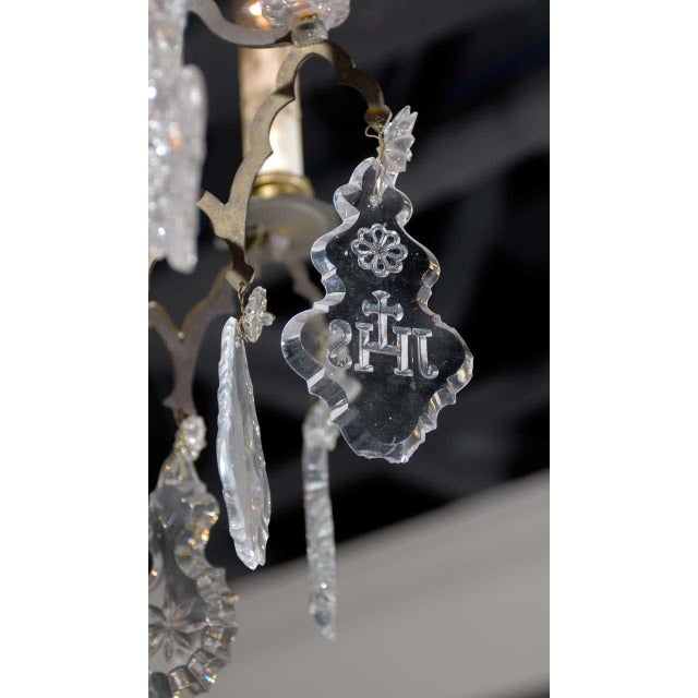 1860s French Baroque Revival Six-Light Crystal Chandelier from a Church For Sale In Atlanta - Image 6 of 10