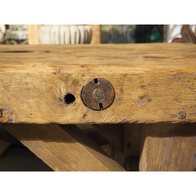 1940s French Elm Aviation Work Bench For Sale - Image 12 of 12