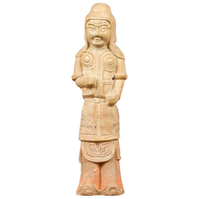 Chinese Tang Dynasty Terracotta Warrior with Straw Glaze For Sale - Image 12 of 12
