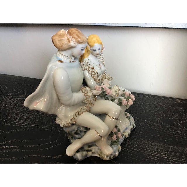 Ceramic Vintage Victorian Man and Woman Porcelain Figurine For Sale - Image 7 of 7
