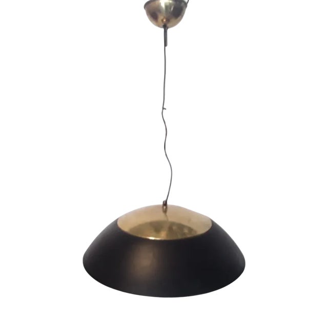 Large Black Ceiling Lamp, 1960s For Sale