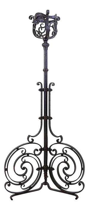Art Nouveau Style Wrought Iron Tripod Candlestick