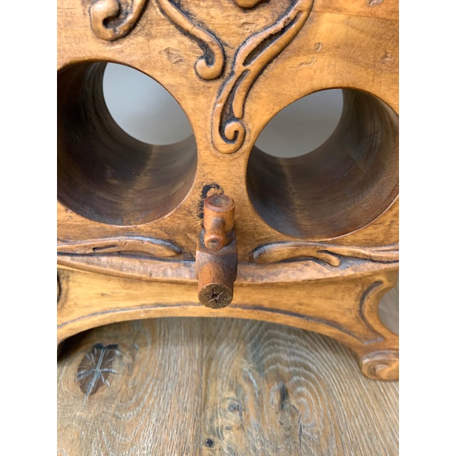 Vintage Wooden Tabletop Wine Rack For Sale - Image 4 of 7