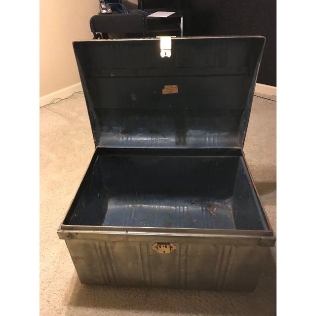 Large Vintage Industrial Metal Trunk Chairish