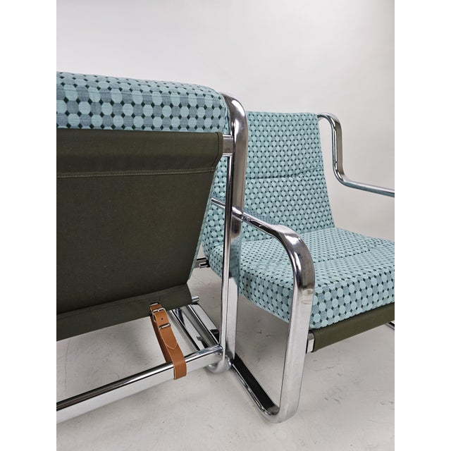 Vintage Italian Chairs in Chrome Frame, 1970s, Set of 2 For Sale - Image 13 of 18