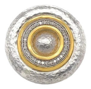 Gurhan Moon Beam Diamonds Sterling & 24k Gold Accent Round Top Ring