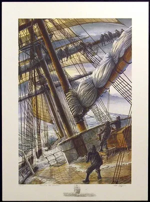 Pete Peterson "Furling the Mainsail" Print