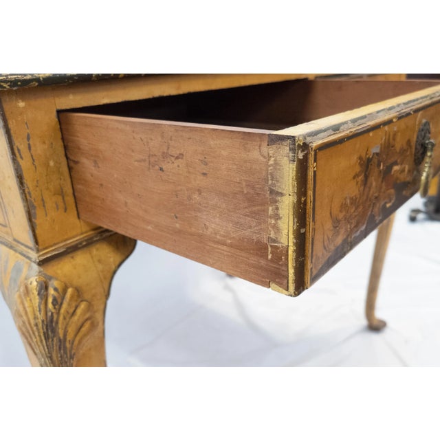 19th Century Queen Anne Style Chinoiserie Polychrome Writing Desk For Sale In New York - Image 6 of 13