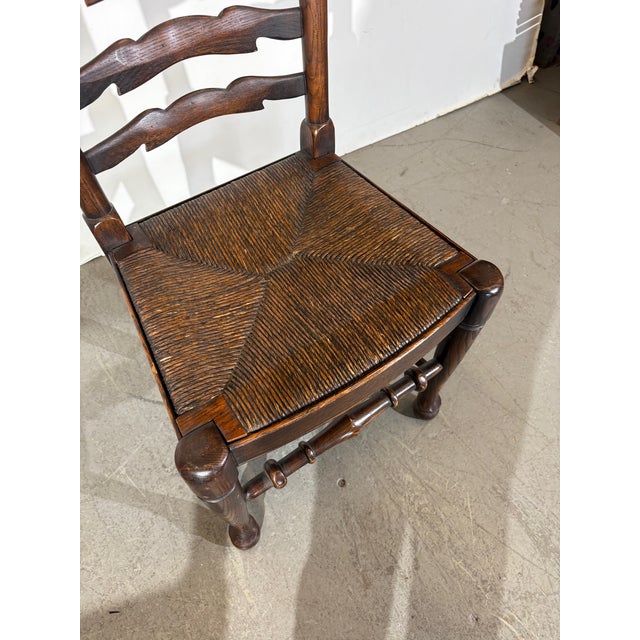 Ladder Back Dining Chairs Set of 6 For Sale - Image 4 of 7