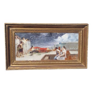 Death of Caesar, Late 19th-Early 20th Century, Artwork on Paper on Canvas For Sale