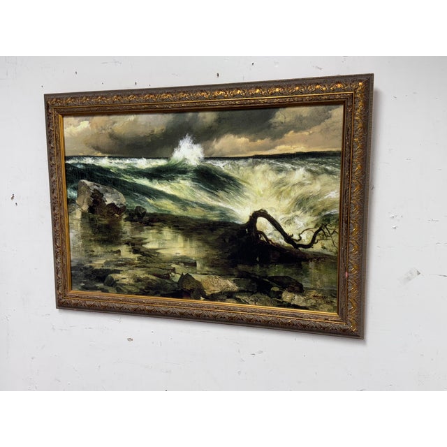 Thomas Moran "Rapids Above Niagara" Framed Hudson River School Print For Sale - Image 4 of 12