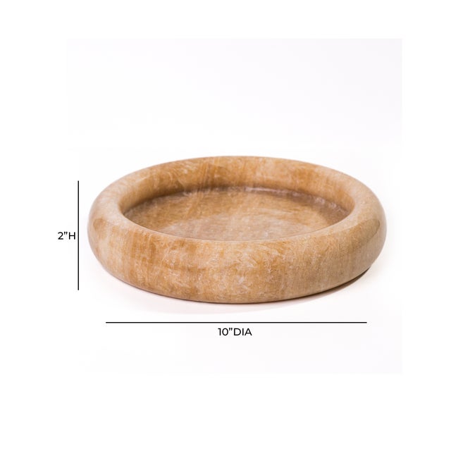 2020s Onyx Marble Round Edged Catch-All Tray For Sale - Image 5 of 6